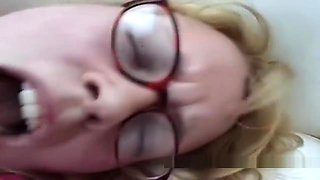 Big butt blonde in glasses ass fucked