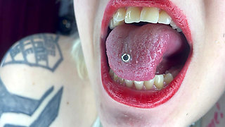 Mouth Tour Red Lipstick Goth Girl