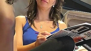 Two Hot Sexy MILF Wives Play with a Small Dick Guy and Leave Him Frustrated After Giving a Slow Handjob by Cock Teasing