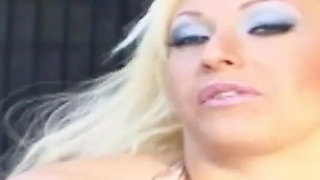 Blonde milf Candy Manson meets with tinder date and takes him home