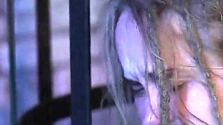 The Wild Maid Fina Is Kept in a Cage and Slimes Out of Her Mouth as She Greedily Eats Food From the Countess's Hand