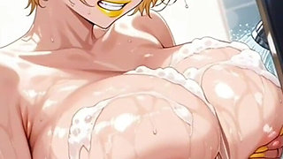 Gol Gooning with Mega Busty Lilly Bathroom Animation