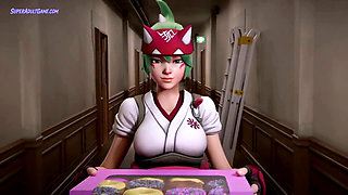 Asian Delivery Girl Double Penetrated In The Elevator - 3D Uncensored Japanese