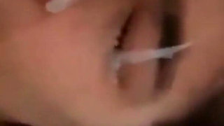 Desi BF Cum on Her Cute and Innocent Girlfriends Face Fuck