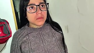 Step Cousin Surprise in the Commercial Center Bathroom - Real Amateur Teen Slut