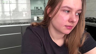 Secretary jucielussie is flirting right there at her desk in the office