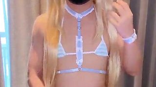 uber-cute femboy paws and cascades her fluid
