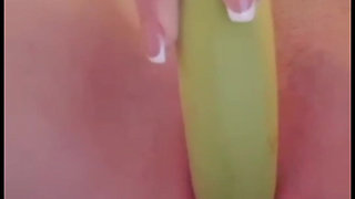 Big banana orgasm make squeeze my legs so hard