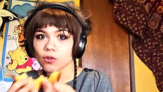 Amateur striptease and Solo masturbation