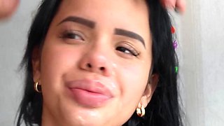 Amateur BIG TITS Latina Gagging Deepthroat