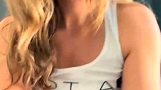 Blonde teen Kiara Knight hot POV blowjob and fucking on cam