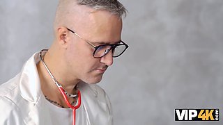 Hot nurse Denis fucks her patient while on the phone