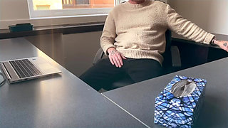 She sucks and fucks boss to save her job