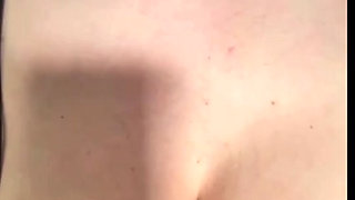 My stepsister fondles her tits and wet pussy