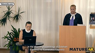 Santa and Gina get naughty with young stud while husband watches in secret