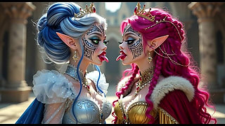 Beautiful Elves Princess Kissing, Ai Animation