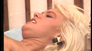 Blonde Bombshell Passion Kiss and Table Tease