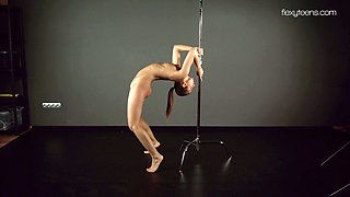 Super flexible Russian babe Zina Nehuschova loves doing nude sport stuff
