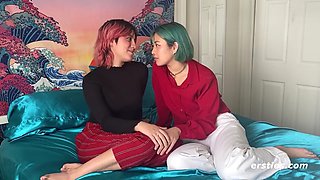 Ersties: Amateur couple records their first lesbian sex video