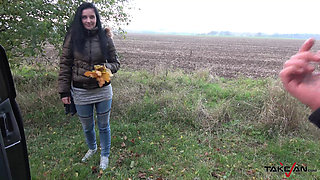 Deep fuck for cheated European brunette college girl