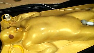 two women fetish latex asslicking and anal mff