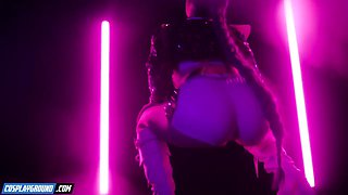 Sexy Anime Cosplay Parody: Titus Low as Mystery Saja Pounds Melody Marks with Deep Throat,