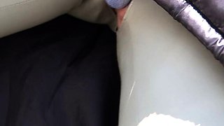 Amateur redhead fully nude on bed and masturbating