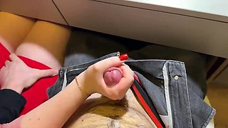 Schoolgirl Handjob Under Desk in Math Class - Teen Marshmellow Sweet POV 4k