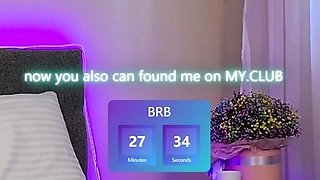 Pretty busty blonde teen babe masturbating