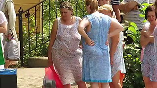 Grannies Public Bathing in See Through Clothes - Voyeur