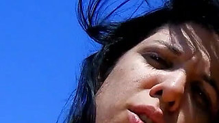 Skinny teen Susi fucked in tight pussy by her stepbrother on the beach
