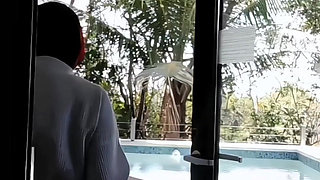 Hijab Nude in Swimming Pool