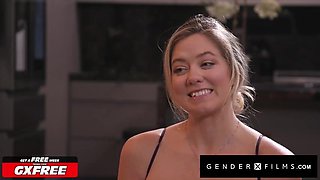 GENDERX FILMS - Red-hot Wife Sees Trans Honey Spin Pound Her Hubby Back To Life