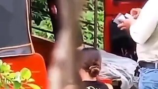 Mexican girl gets Creampie in golf cart