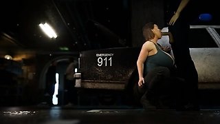 Foxy 3D Superwoman bounces up and down on a cock