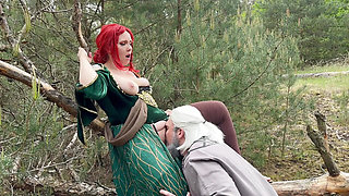Triss seduces Geralt - Epic Witcher cosplay sex