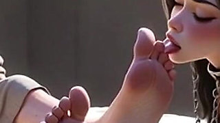 Pretty Girl Foot Slave - Humiliated Worshipping Old Ugly Granny Feet