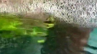 Artemisia Love Flashing Her Perfect Big Tits Underwater and Smoking a Cigarette