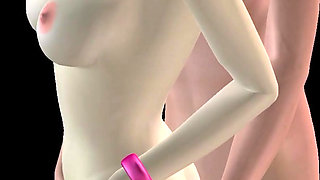 Animated 3D Porn - Beautiful Girl and Asian Man Romantic Foreplay