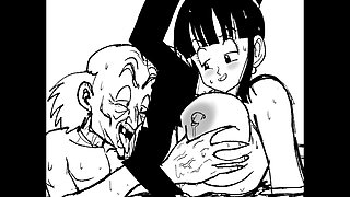 Chi-Chi from Dragon Ball Z in a wild anime parody
