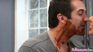 Twistys - food struggle fuck - Gina Valentina,Donnie Rock