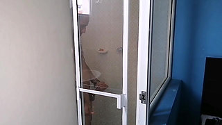 My Stepmother Spies on Me in the Bathroom and Gives Me a Delicious Blowjob to My Hard Cock