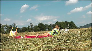 No Panties Alert: Big Tits Big Ass College Girls Play Twister And Sunbathing In Panties And T-shirt