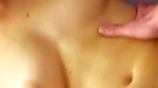 Blonde skinny teen lets step father fuck her when stepmother is away