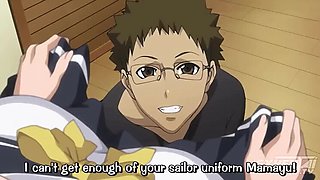 College Girl Goes Pantyless to Class - Boyfriend Catches Her in Hentai Anime with Big Tits & Cum