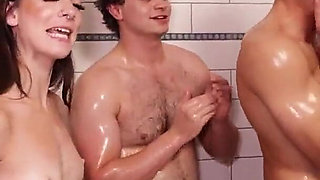 18yo Struggles to Find Holes but Has a Blast! MMF Bisexual Fun.