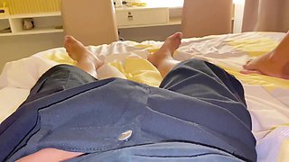 Stepbrother is going to slay her little pussy here