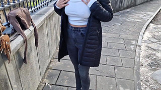Changing Blouse and Walking with Boobs Out