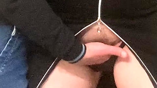 Subway Fantasy! Hairy MILF Fingered Under Dress