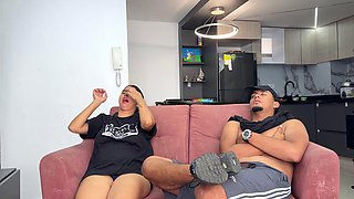 While my husbands cuckold makes lunch Latina slut gets fucked by stranger until he cums in her pussy